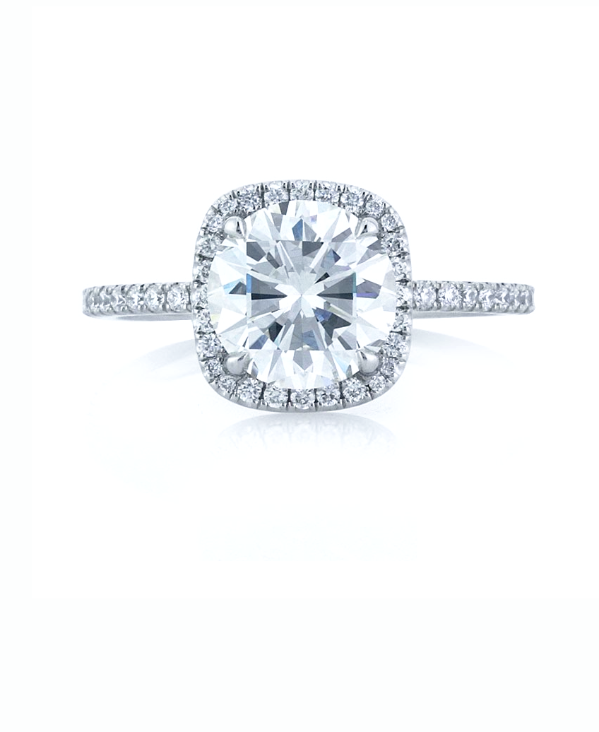 White Gold Diamond Cluster Halo Engagement Ring - 14k Round Brilliant  2.00ctw - Wilson Brothers Jewelry