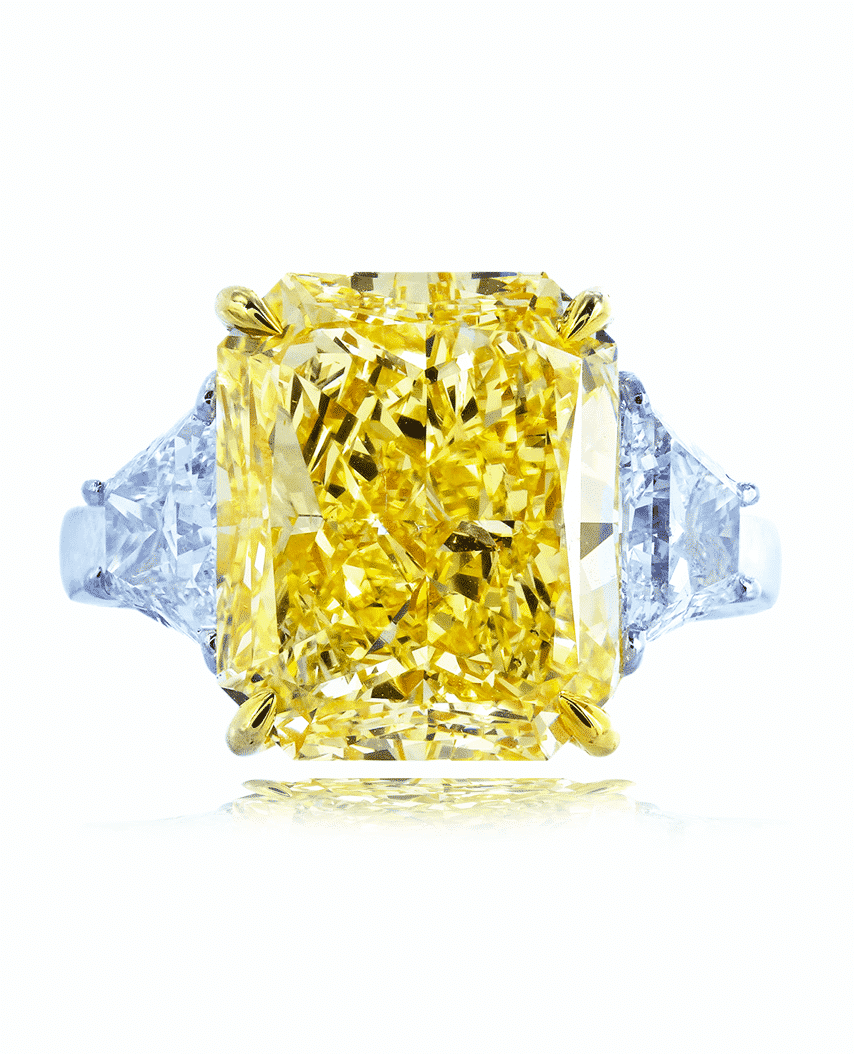 7 Carat Fancy Yellow Cushion Diamond Engagement Ring South Bay Jewelry